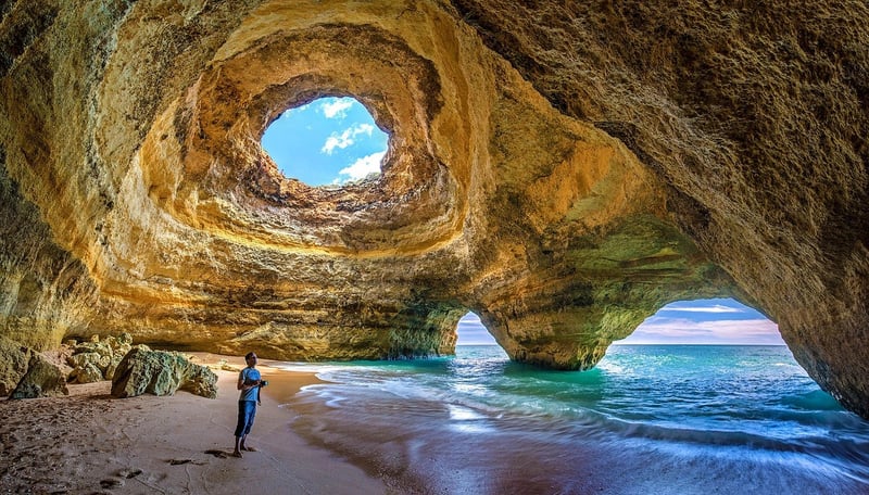 Fantasy landscape cave sunlight